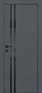 Межкомнатная дверь PX-11  черная кромка с 4-х ст. Графит матовый