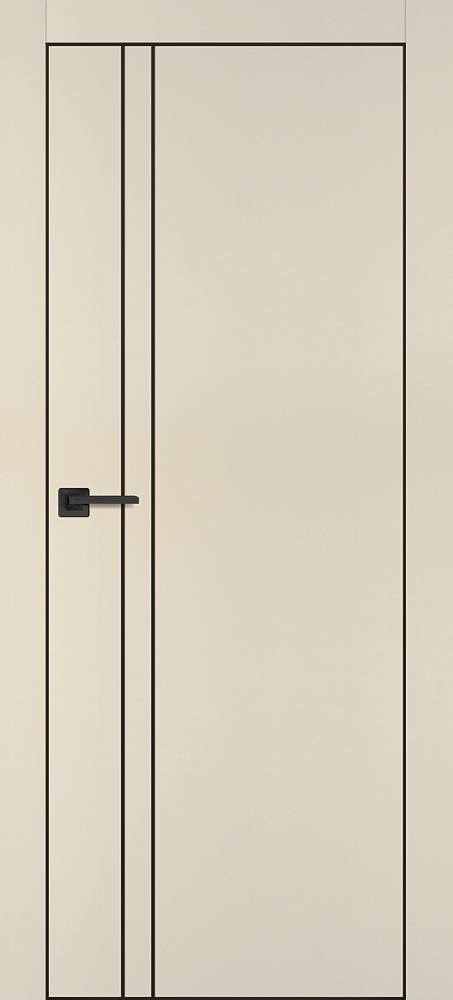 Фото Межкомнатная дверь PX-20  черная кромка с 4-х ст. Бежевый матовый