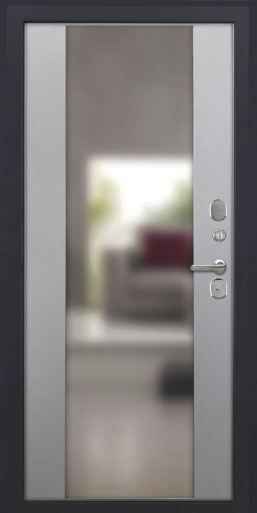 Входная дверь ДвериПРО Модель L-48 Алиса (16мм, ПВХ софт грей, зеркало) DPRO195337 внутренняя сторона