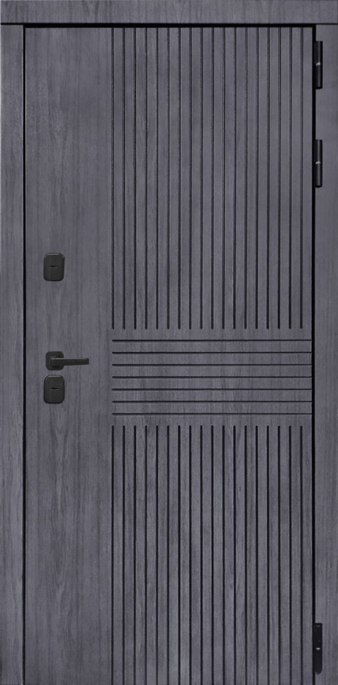 Входная дверь ДвериПРО Берген СБ-1 (ст. белое, 16мм, беленый дуб) DPRO196860 внешняя сторона