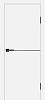Межкомнатная дверь P-19 AL черный молдинг Белый матовый
